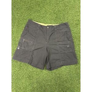 Eddie Bauer Womens Cargo Shorts 18 Gray Cotton Stretch Mercer Fit Hiking Camping